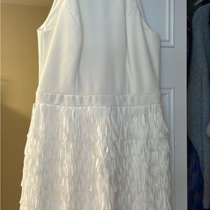 Aidan Mattox Elegant White Sleeveless Dress
